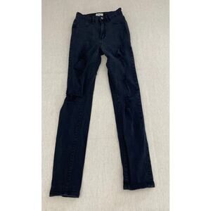 AP Blue by Aphrodite Jeans Womens 9 Black Denim Distressed Skinny Slim Pockets